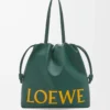 Flamenco Logo-Tasche aus Nappakalbsleder Evergreen