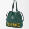 Flamenco Logo-Tasche aus Nappakalbsleder Evergreen