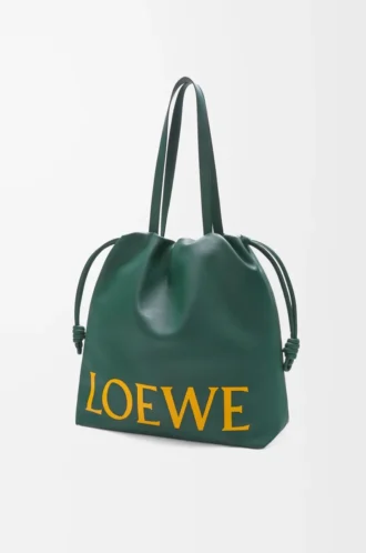 Flamenco Logo-Tasche aus Nappakalbsleder Evergreen