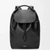 Flamenco-Rucksack aus glänzendem, geschmeidigem Kalbsleder Schwarz