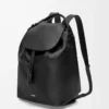 Flamenco-Rucksack aus glänzendem, geschmeidigem Kalbsleder Schwarz