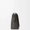 Flamenco Satchel aus glänzendem, geschmeidigem Kalbsleder Dunkelgrau