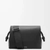 Flamenco-Tasche aus glänzendem, geschmeidigem Kalbsleder Schwarz