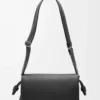 Flamenco-Tasche aus glänzendem, geschmeidigem Kalbsleder Schwarz