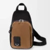 Flex Sling aus Canvas und Wildleder Schwarz/Dunkelgold