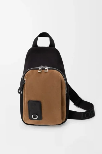 Flex Sling aus Canvas und Wildleder Schwarz/Dunkelgold