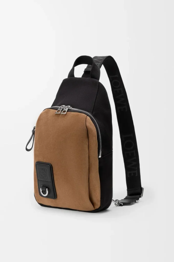 Flex Sling aus Canvas und Wildleder Schwarz/Dunkelgold