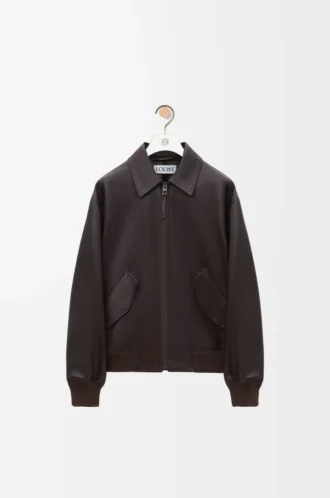 Fliegerjacke aus Hirschleder in Oxblood