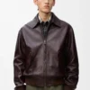 Fliegerjacke aus Hirschleder in Oxblood