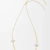 Flor Halskette aus Sterlingsilber und Emaille Gold/Weiß