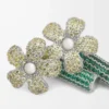 Flor Ohrringe aus Sterlingsilber und Kristallen Silber/Gelb