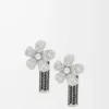 Flor Ohrringe aus Sterlingsilber und Kristallen Silber/Transparent