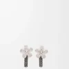 Flor Ohrringe aus Sterlingsilber und Kristallen Silber/Transparent