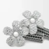 Flor Ohrringe aus Sterlingsilber und Kristallen Silber/Transparent