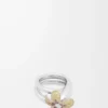 Flor Ring aus Sterlingsilber und Kristallen Gelb/Silber