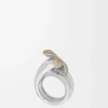 Flor Ring aus Sterlingsilber und Kristallen Gelb/Silber