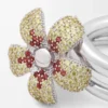 Flor Ring aus Sterlingsilber und Kristallen Gelb/Silber