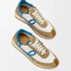 Flow Runner 2.0 aus Nylon und Wildleder in Sand/Blau/Weiß