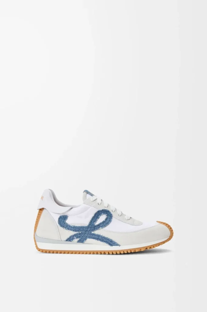 Flow Runner 2.0 aus Nylon und Wildleder Weiß/Hellblau