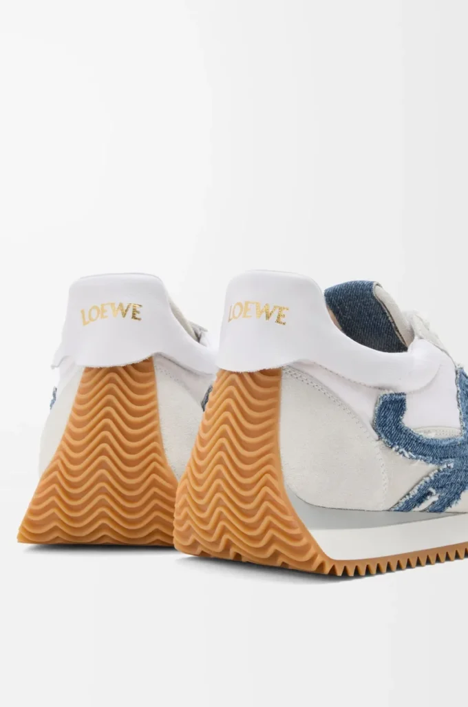 Flow Runner 2.0 aus Nylon und Wildleder Weiß/Hellblau