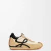 Flow Runner aus Nylon und Wildleder Gold/Schwarz