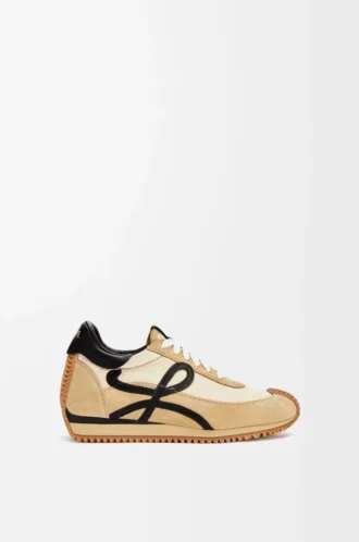Flow Runner aus Nylon und Wildleder Gold/Schwarz