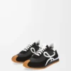 Flow Runner aus Nylon und Wildleder Schwarz/Weiß