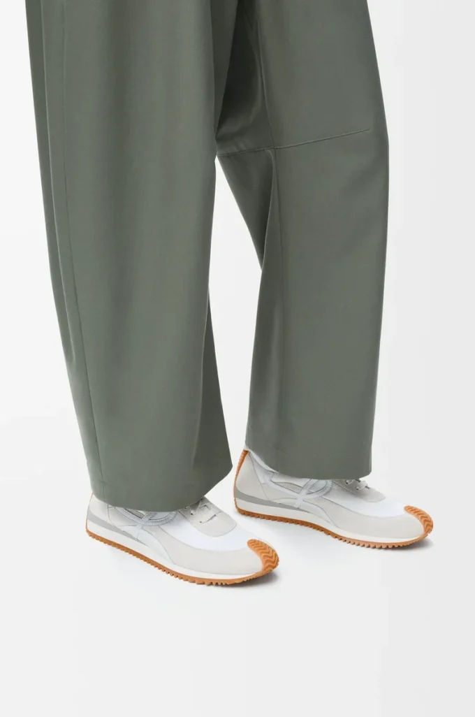 Flow Runner aus Nylon und Wildleder Weiß