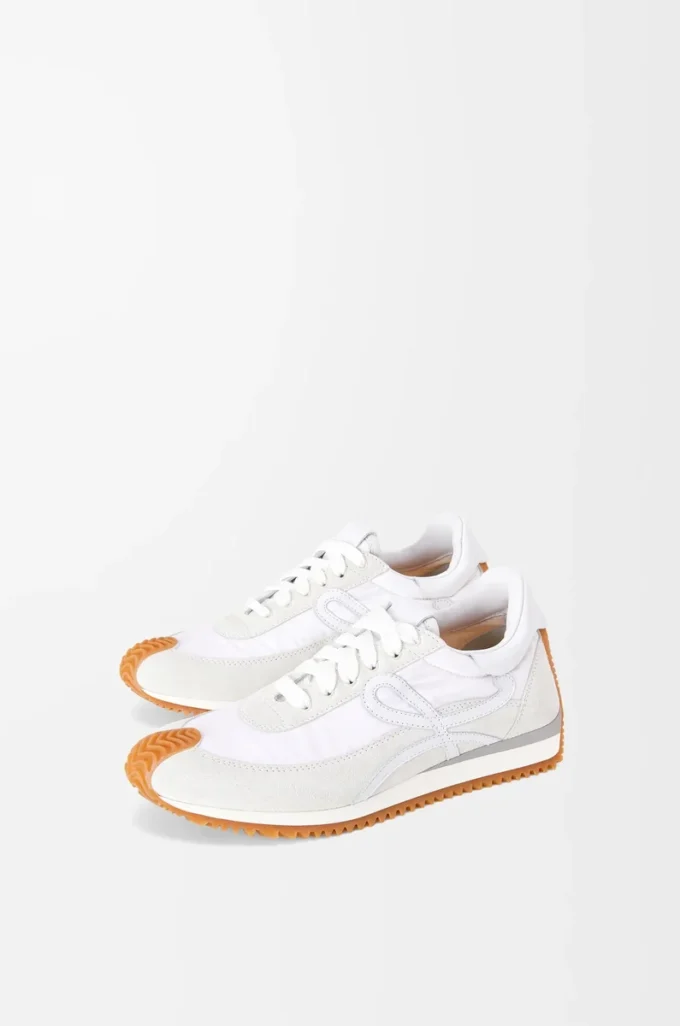 Flow Runner aus Nylon und Wildleder Weiß
