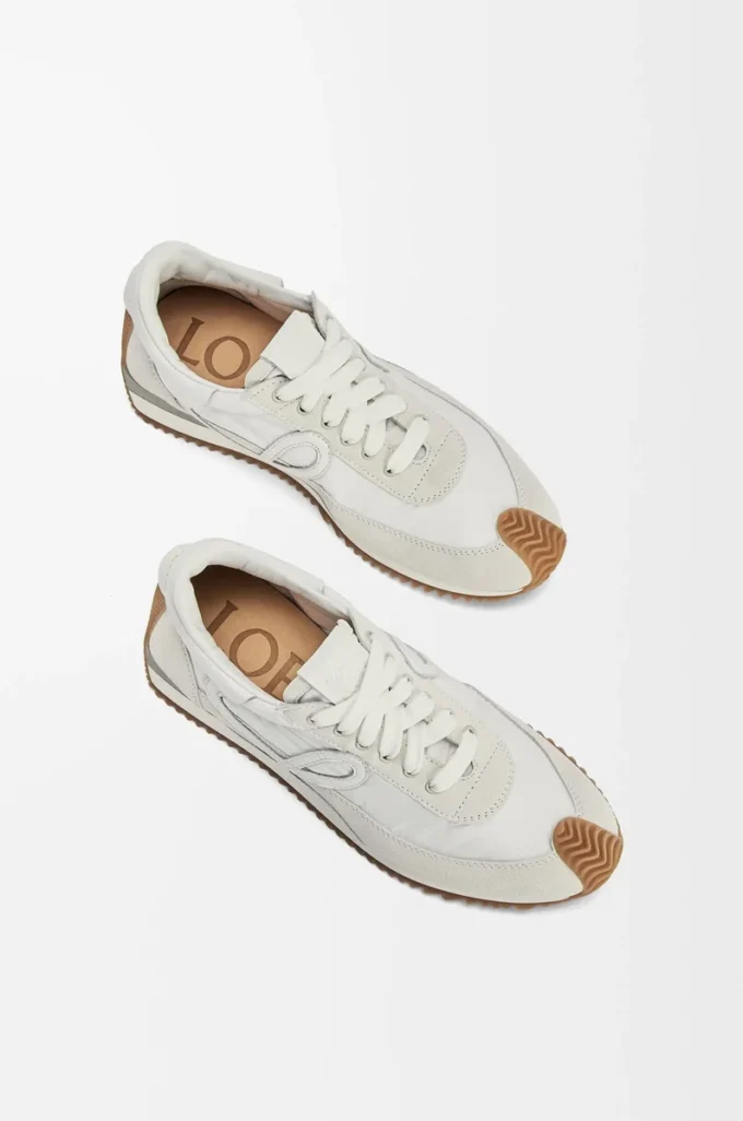 Flow Runner aus Nylon und Wildleder Weiß