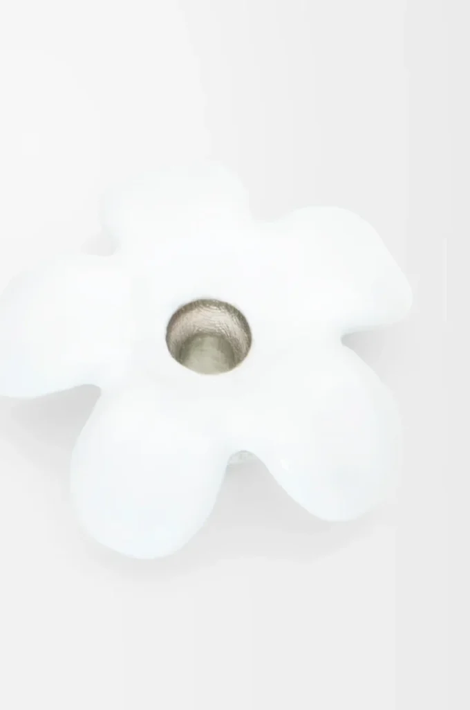Flower Hat Anhänger aus Sterlingsilber Silber/Weiß