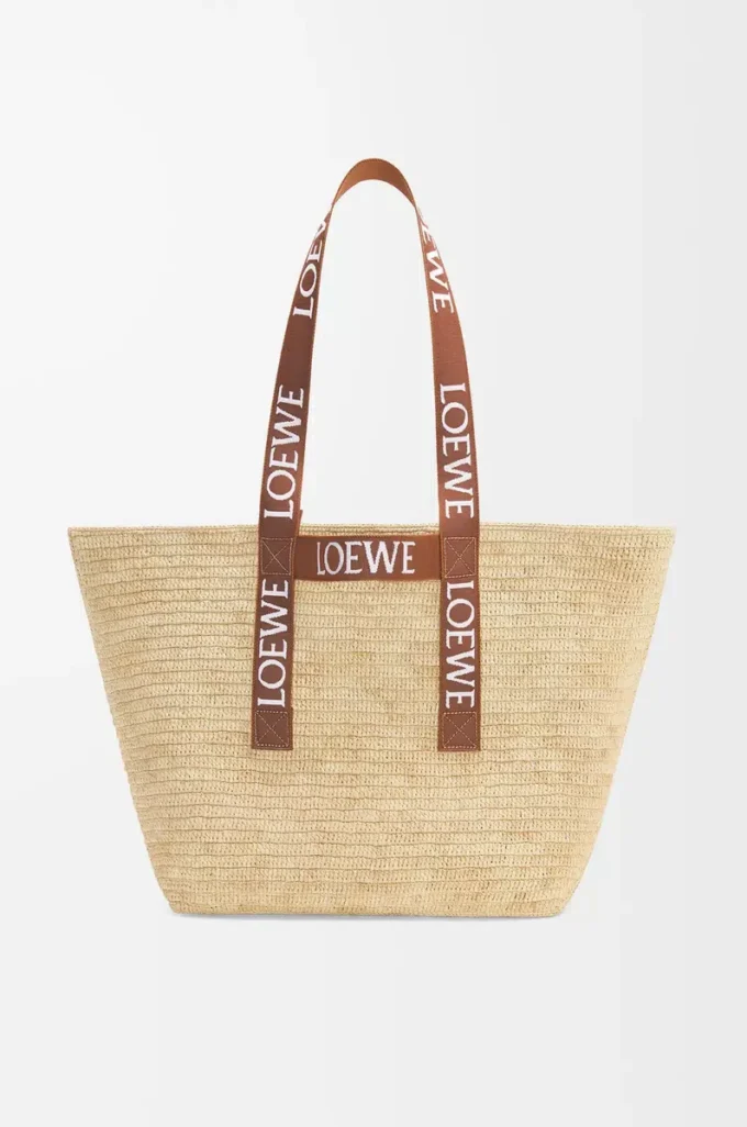 Fold Shopper aus Raffia Natur/Hellbraun