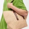 Fold Shopper aus Raffia Natur/Hellbraun