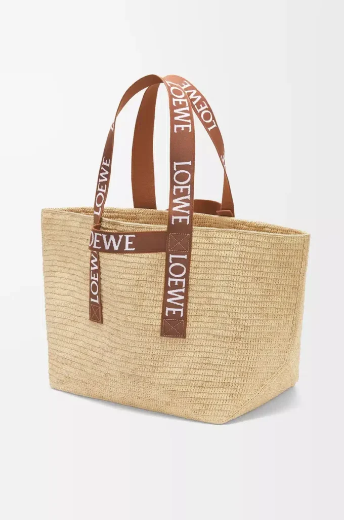 Fold Shopper aus Raffia Natur/Hellbraun