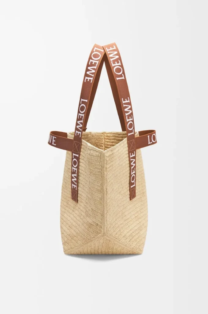 Fold Shopper aus Raffia Natur/Hellbraun