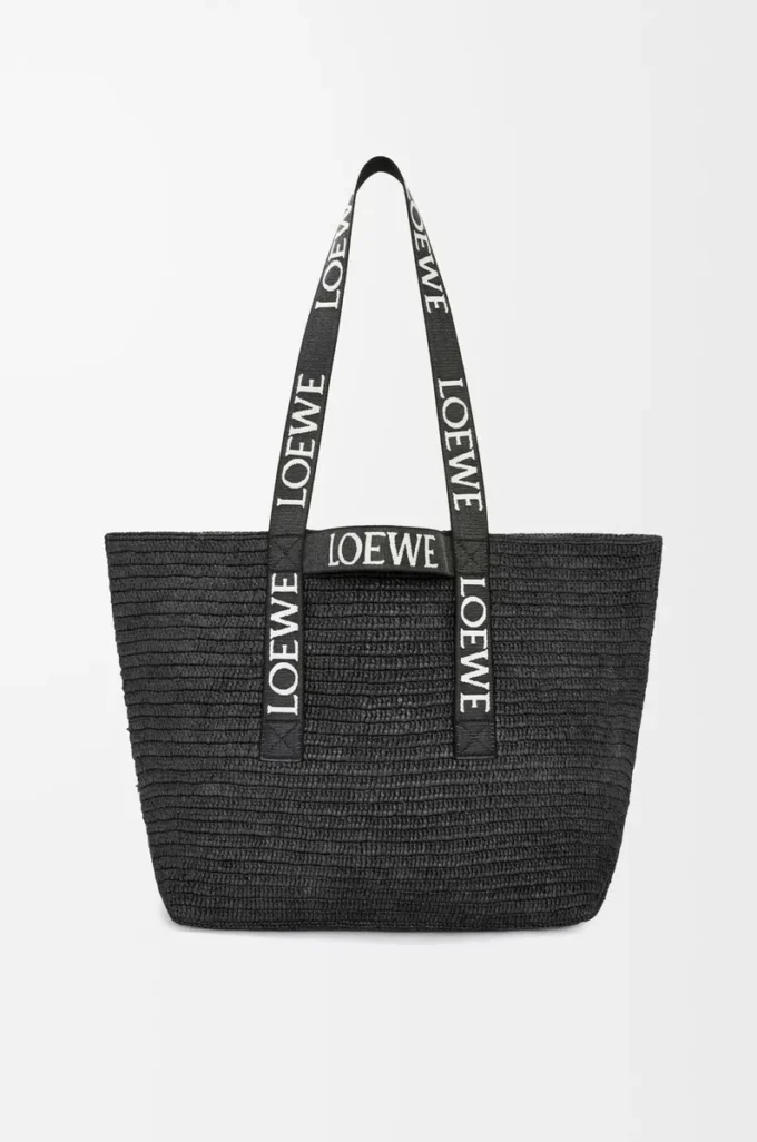 Fold Shopper aus Raffia Schwarz