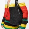 Fold Shopper aus Raffia Schwarz