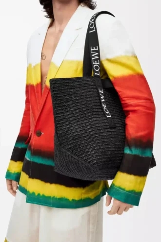 Fold Shopper aus Raffia Schwarz
