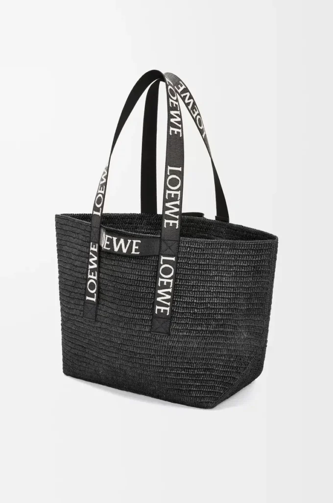 Fold Shopper aus Raffia Schwarz