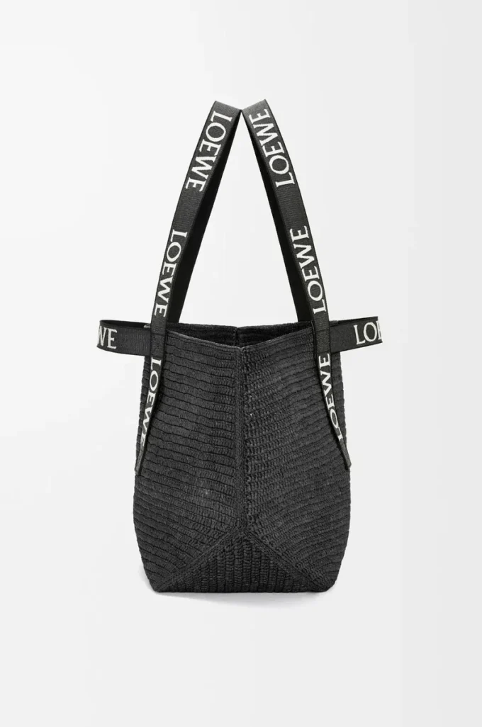 Fold Shopper aus Raffia Schwarz