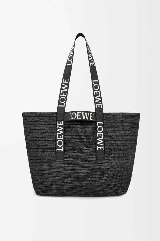Fold Shopper aus Raffia Schwarz