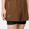Funktionsshorts aus technischem Shell-Material in Toffee