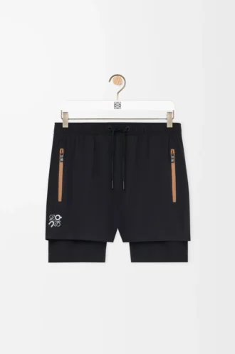Funktionsshorts aus technischem Shell-Material Schwarz