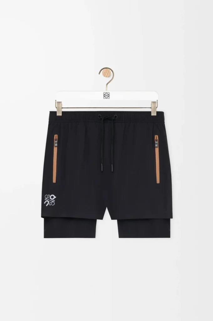 Funktionsshorts aus technischem Shell-Material Schwarz