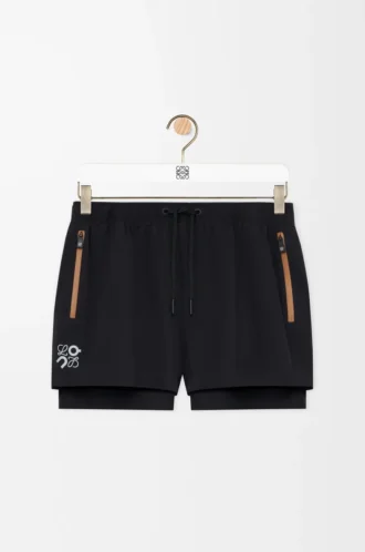 Funktionsshorts aus technischem Shell-Material Schwarz