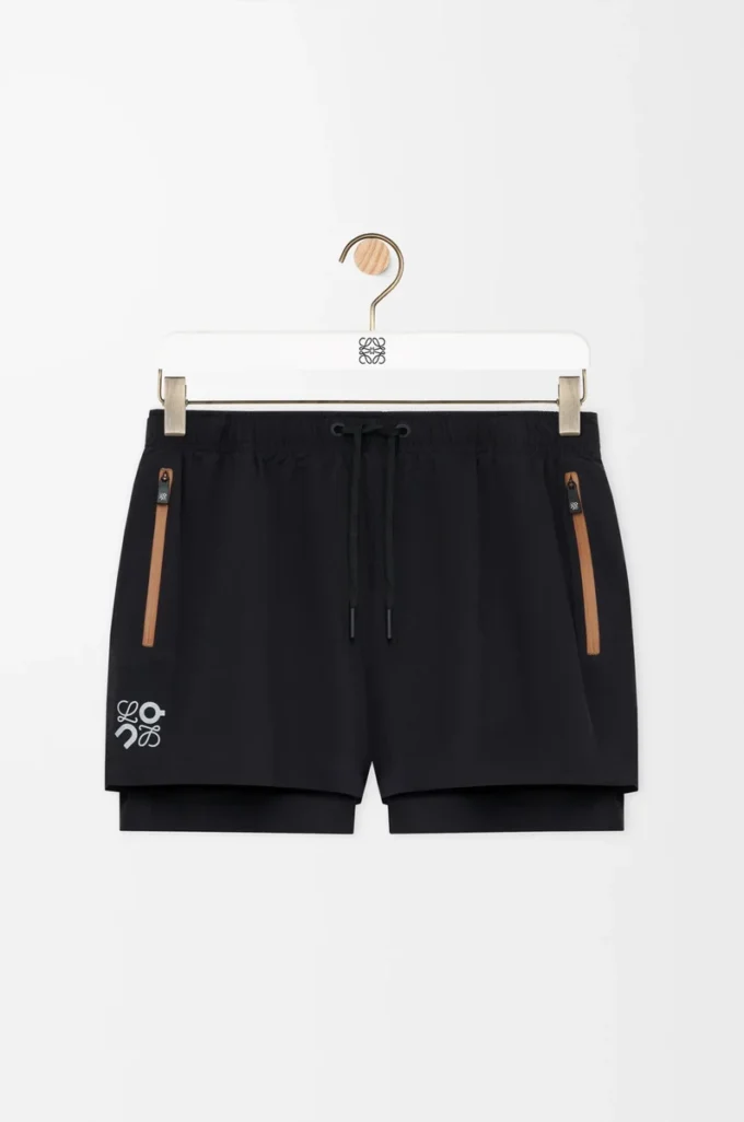 Funktionsshorts aus technischem Shell-Material Schwarz
