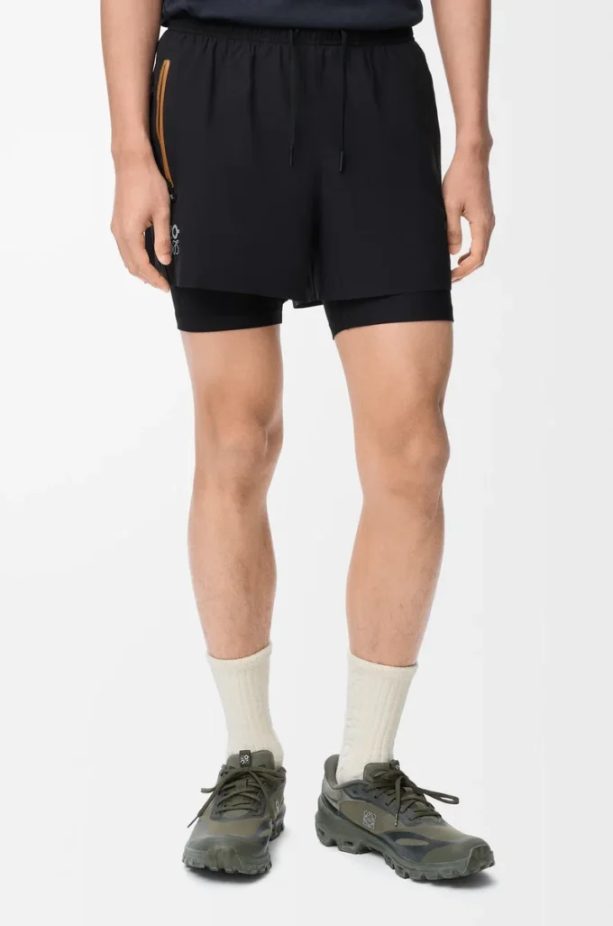 Funktionsshorts aus technischem Shell-Material Schwarz