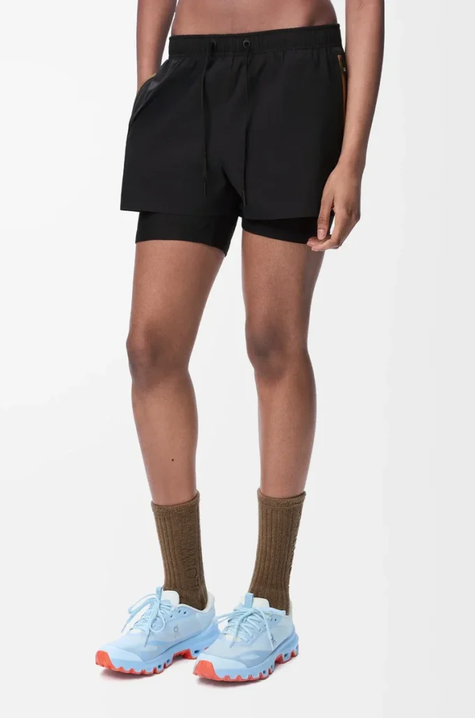Funktionsshorts aus technischem Shell-Material Schwarz