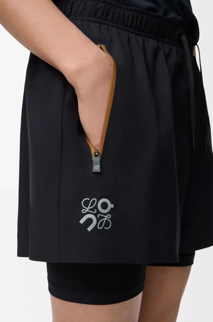 Funktionsshorts aus technischem Shell-Material Schwarz