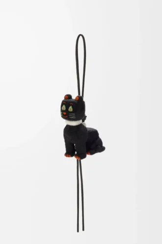 Futurist Cat Anhänger aus Filz Schwarz/Orange